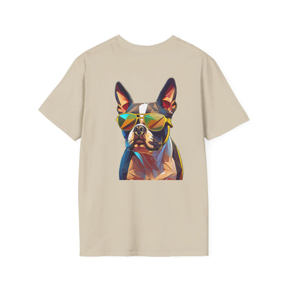 Sunny Boston Terrier Tee - Pocket & Large Back Print
