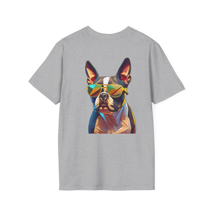Sunny Boston Terrier Tee - Pocket & Large Back Print