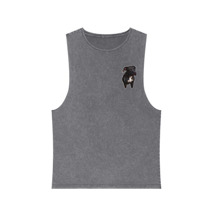 Polygon Pitbull Stonewash Tank - Pocket & Large Back Print