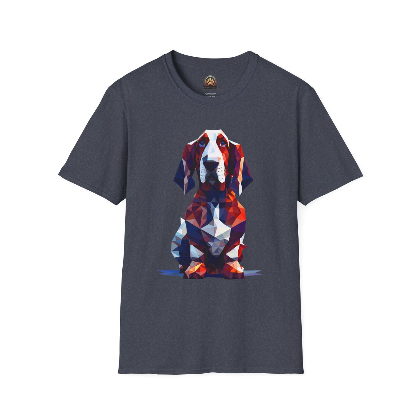 Polygon Basset Hound Tee - Large Front Print