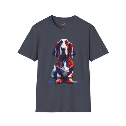 Polygon Basset Hound Tee - Large Front Print