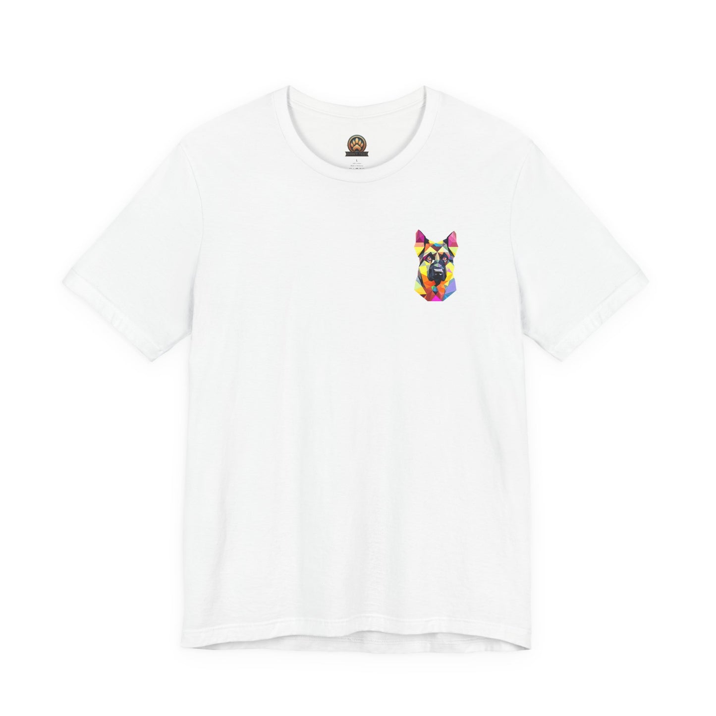Polygon Style Pop Art German Shepherd Dog T-Shirt - Pocket & Large Back Print