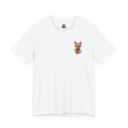Polygon Style Pop Art German Shepherd Dog T-Shirt - Pocket & Large Back Print