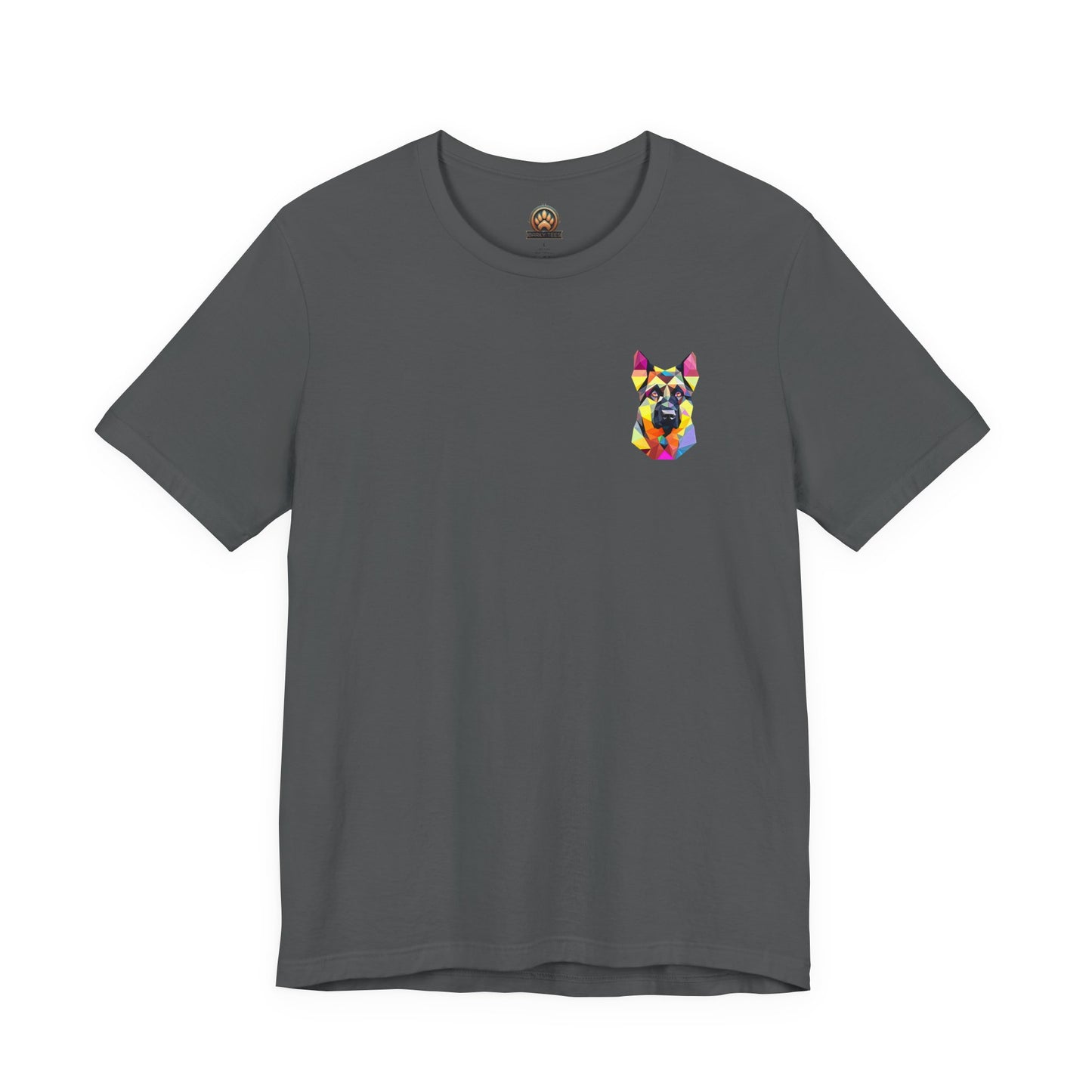 Polygon Style Pop Art German Shepherd Dog T-Shirt - Pocket & Large Back Print