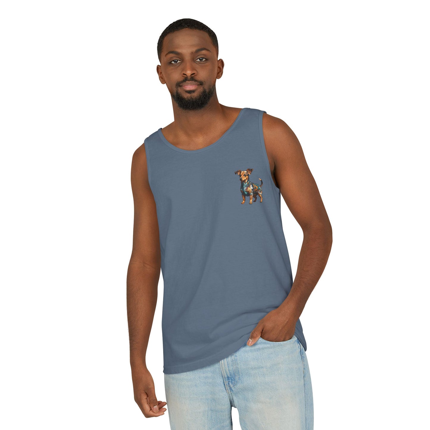 Polygon Style Pop Art Chiweenie Dog Tank Top - Front Pocket Print Only