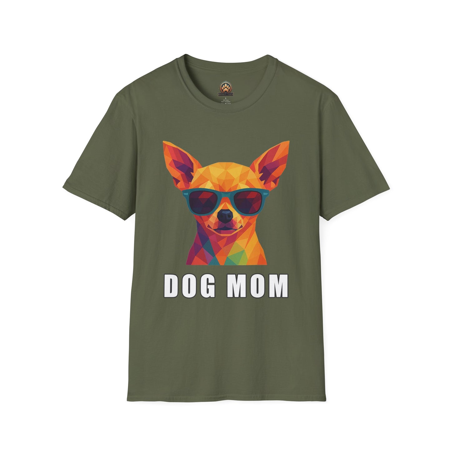 Dog Mom Tee – Polygon Chihuahua Edition - Large Front Print Only