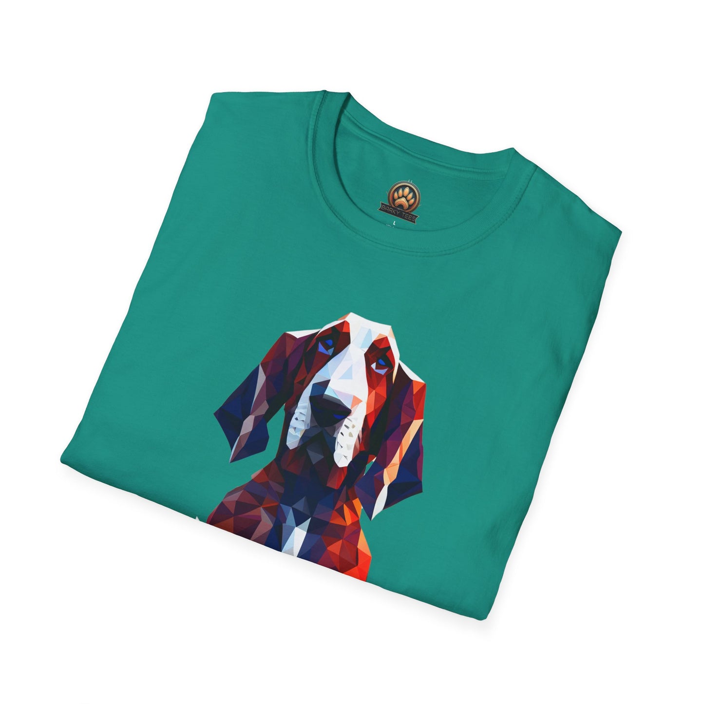 Polygon Basset Hound Tee - Large Front Print