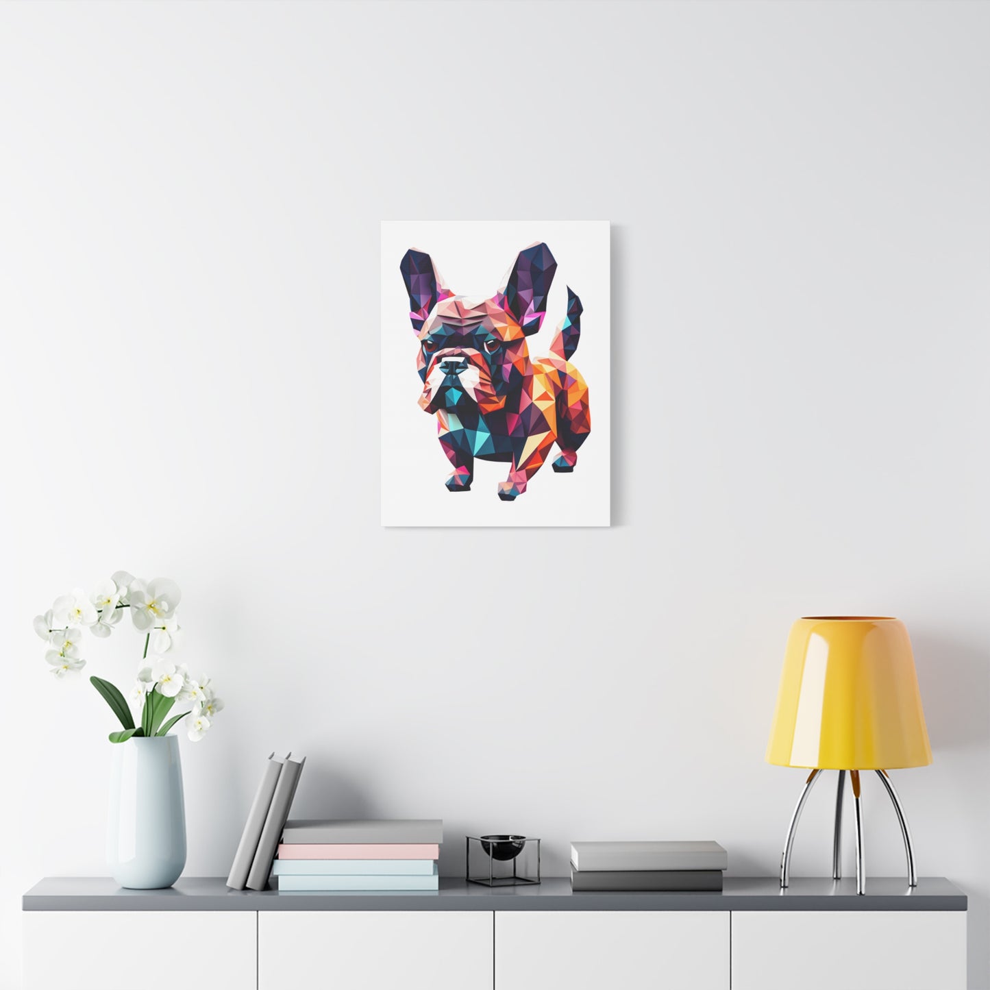 Polygon Style Pop Art French Bulldog Matte Canvas, Stretched, 1.25"