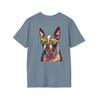 Sunny Boston Terrier Tee - Pocket & Large Back Print