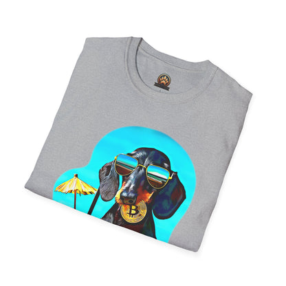 Bitcoin Dachshund Tee - Large Front Print
