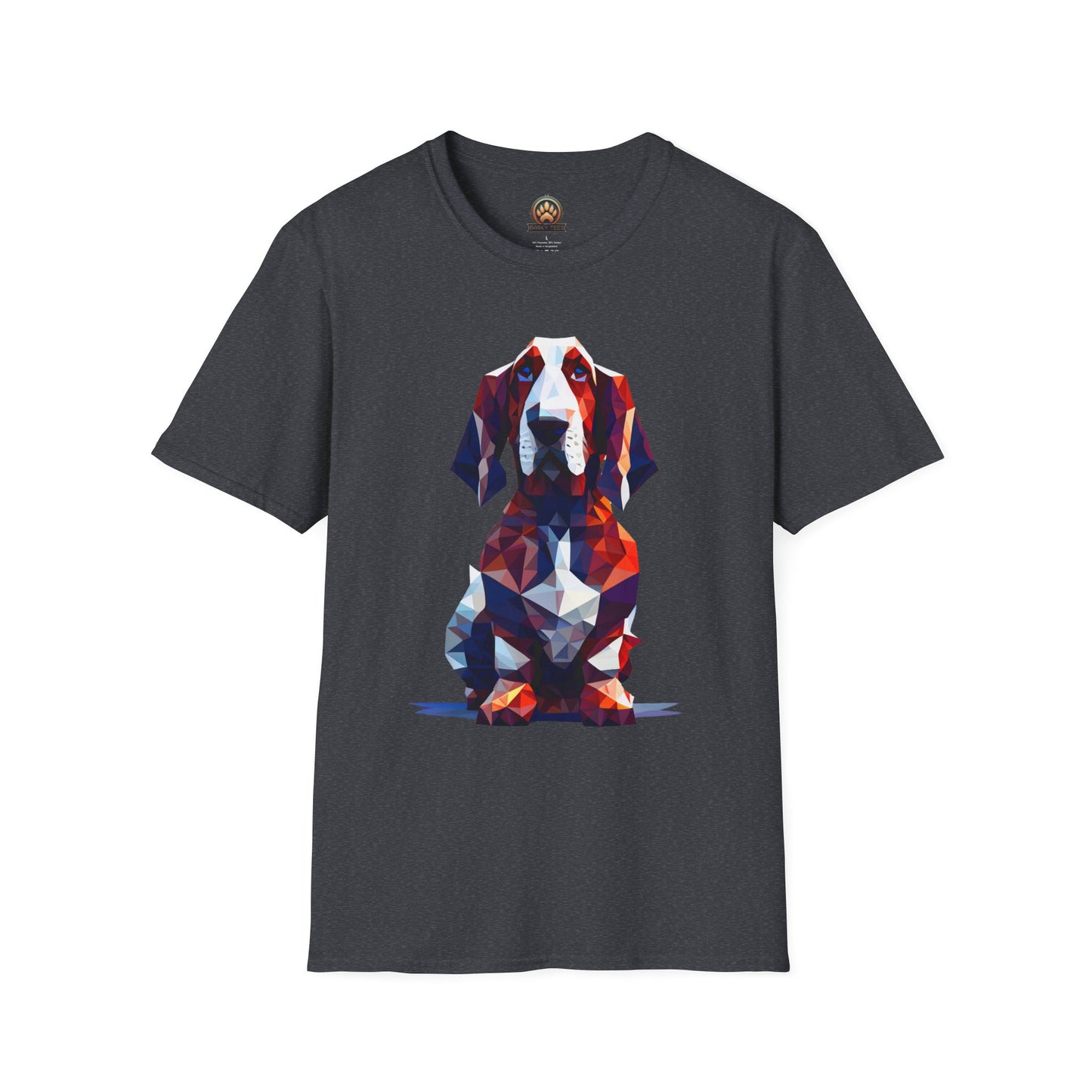 Polygon Basset Hound Tee - Large Front Print