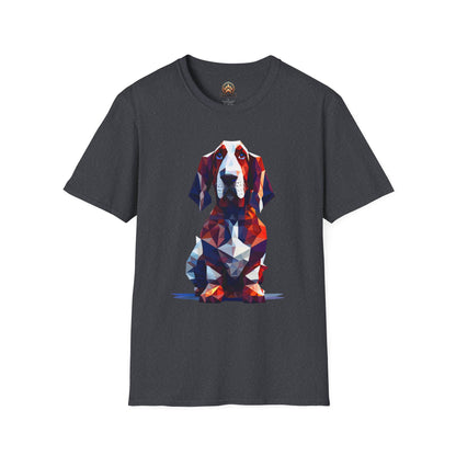 Polygon Basset Hound Tee - Large Front Print