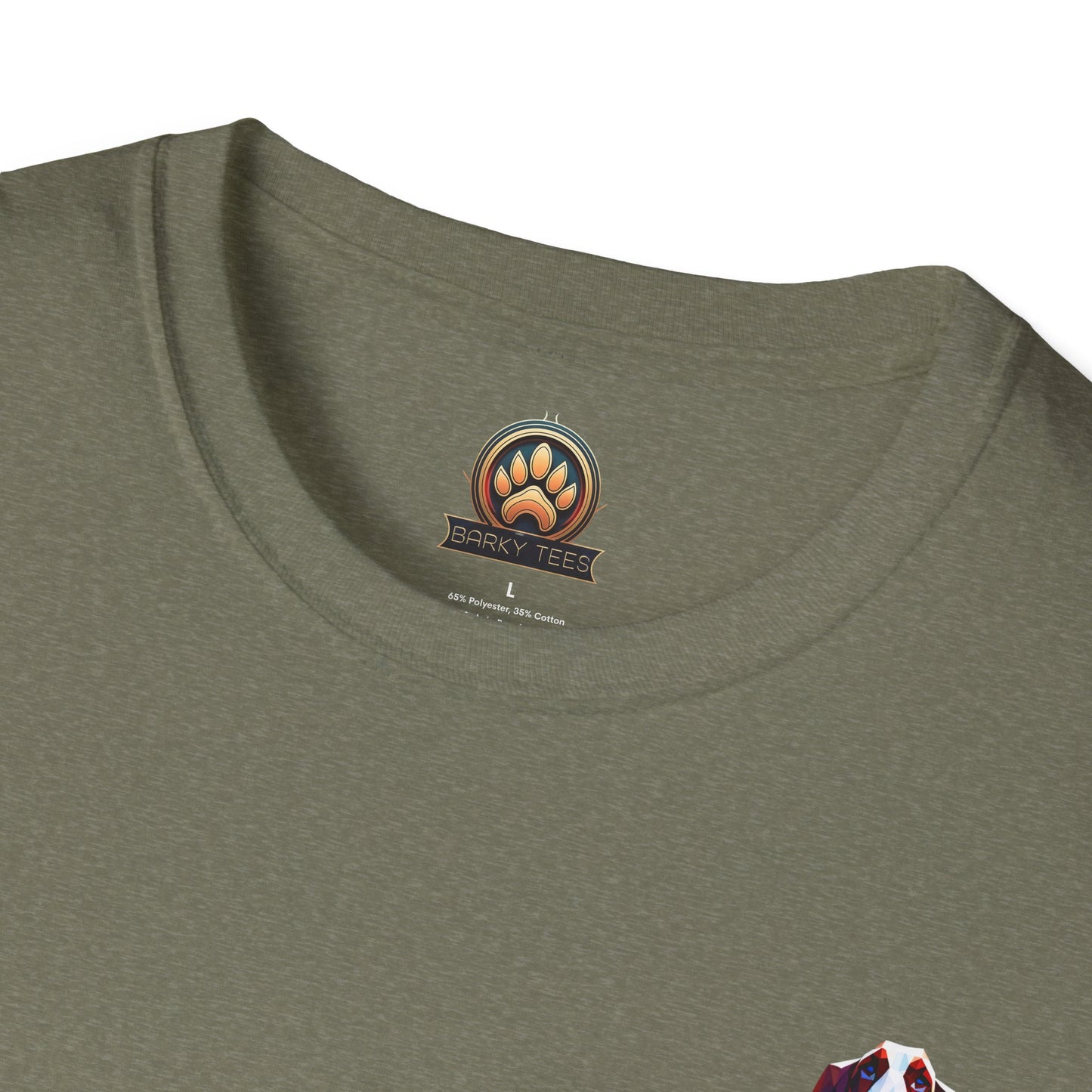 Polygon Style Pop Art Basset Hound T-Shirt - Pocket & Large Back Print