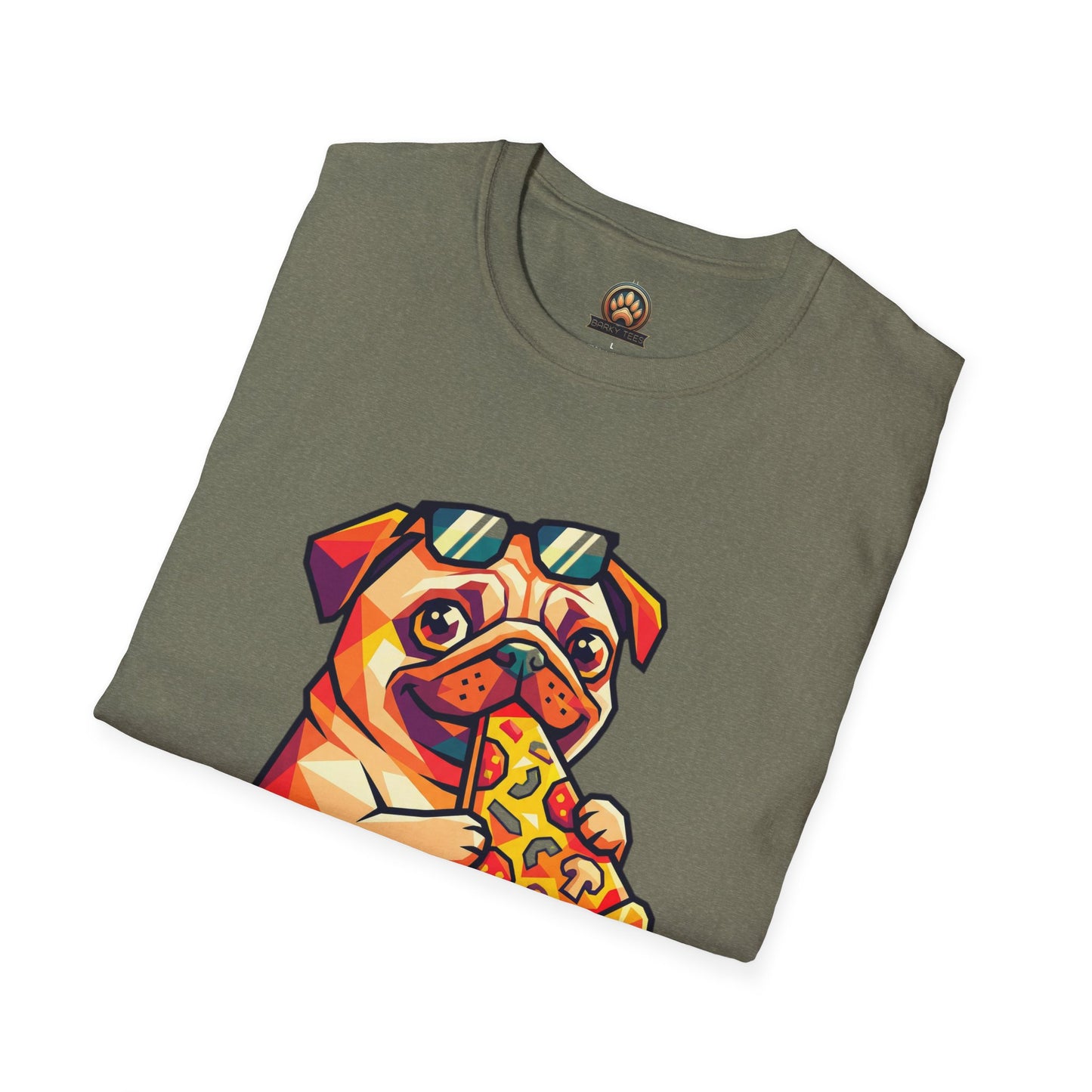 Pizza Pug Tee - Large Front Print