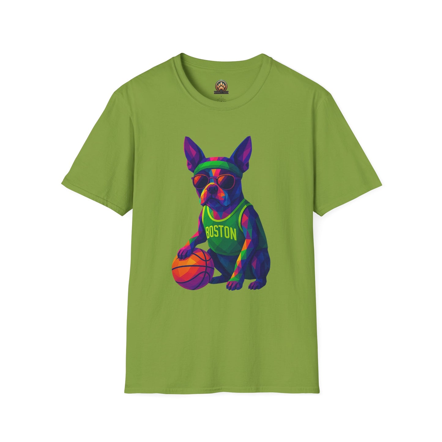 Boston Terrier Basketball Tee - Large Front Print