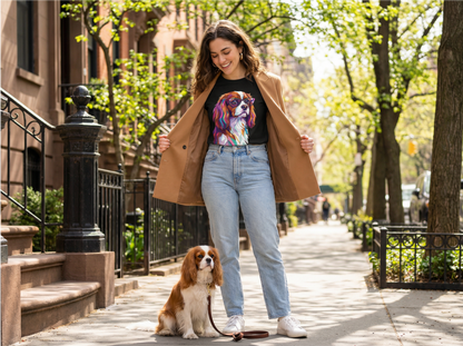 Portrait Cavalier King Charles Tee - Large Front Print