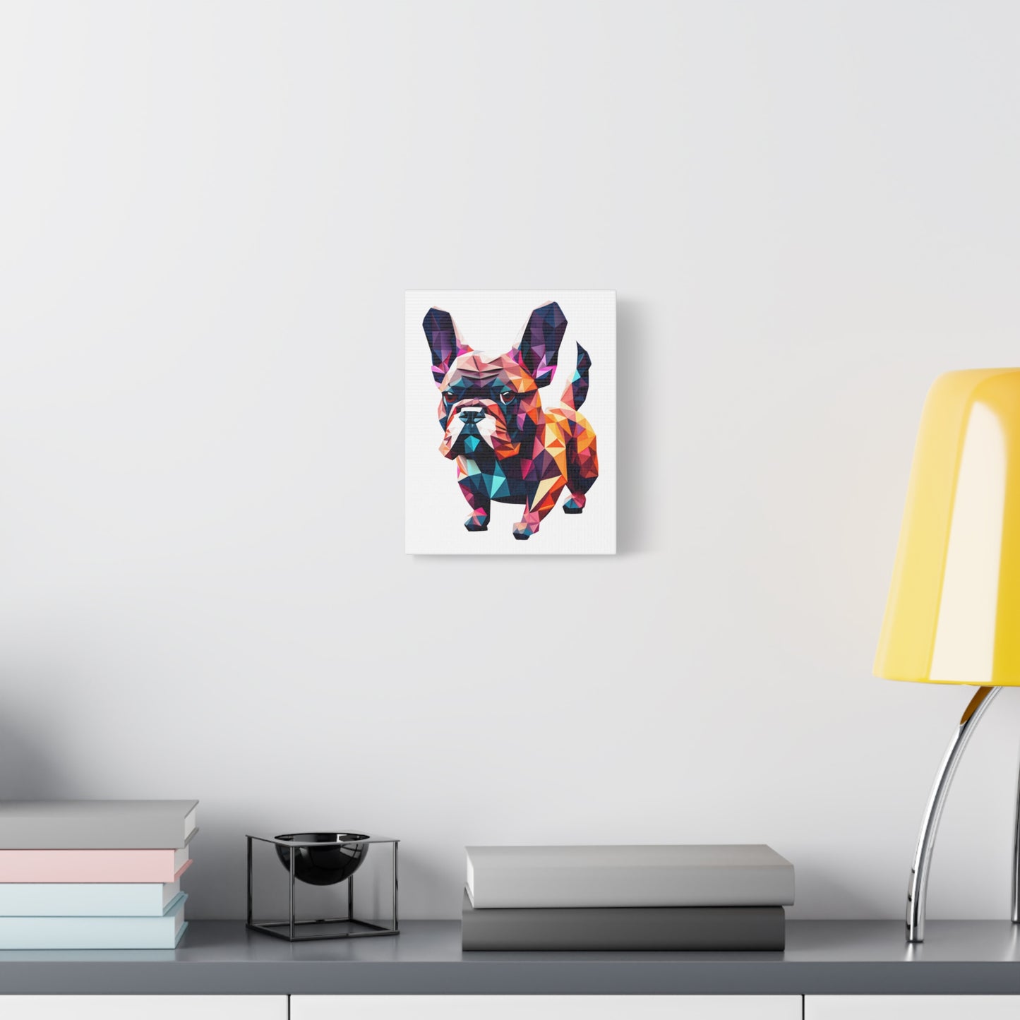 Polygon Style Pop Art French Bulldog Matte Canvas, Stretched, 1.25"