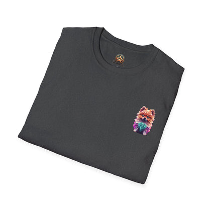 Polygon Pomeranian Dog T-Shirt - Pocket & Large Back Print