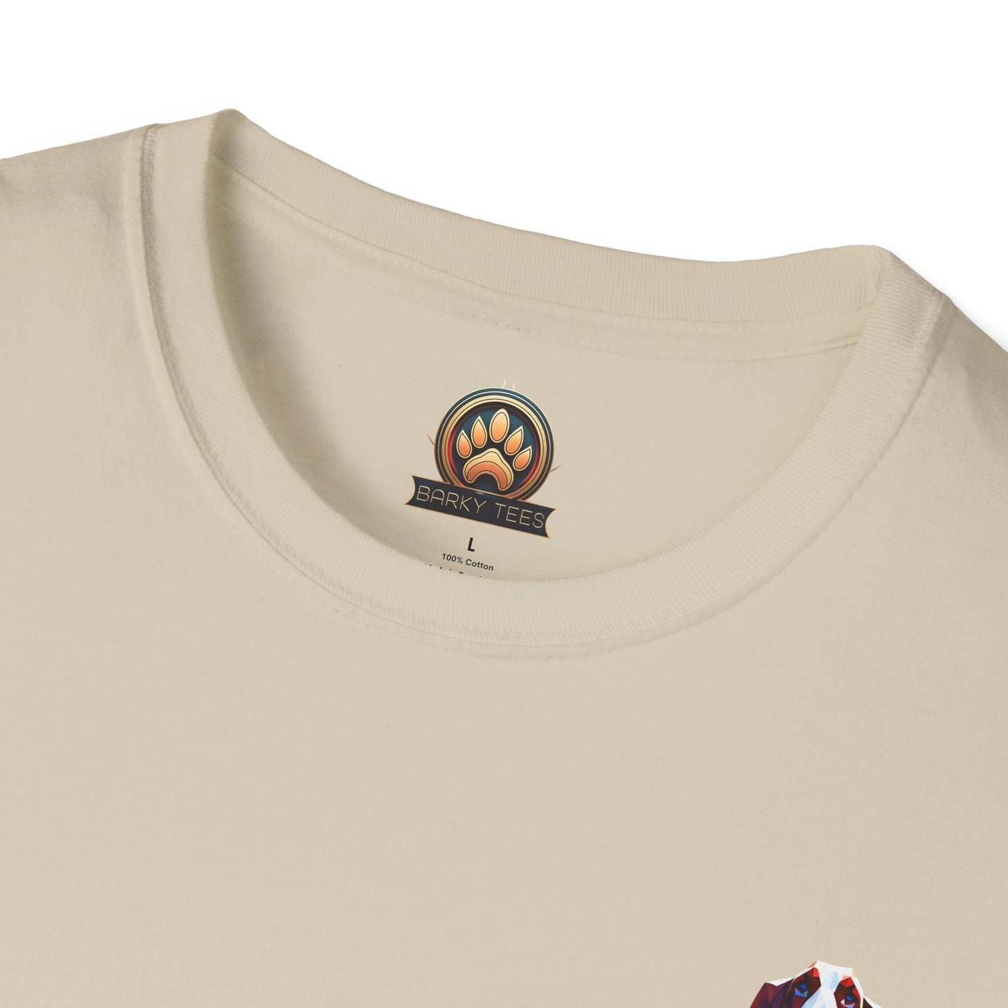 Polygon Style Pop Art Basset Hound T-Shirt - Pocket & Large Back Print