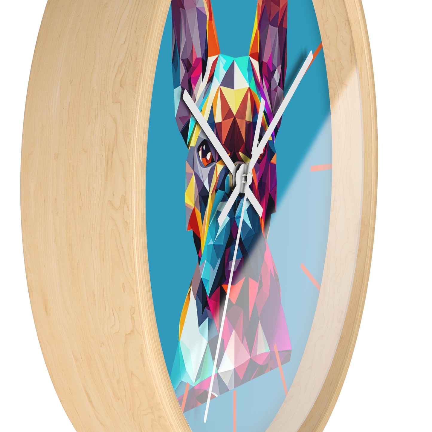 Colorful Polygon French Bulldog Wall Clock