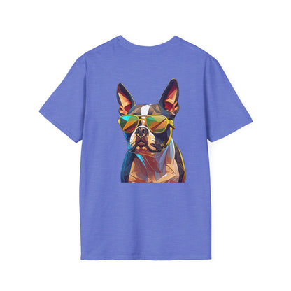 Sunny Boston Terrier Tee - Pocket & Large Back Print