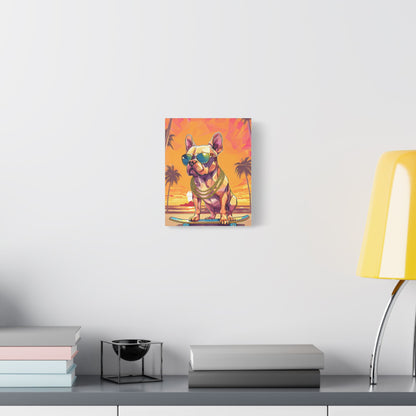 Polygon Style French Bull Dog Skater Canvas