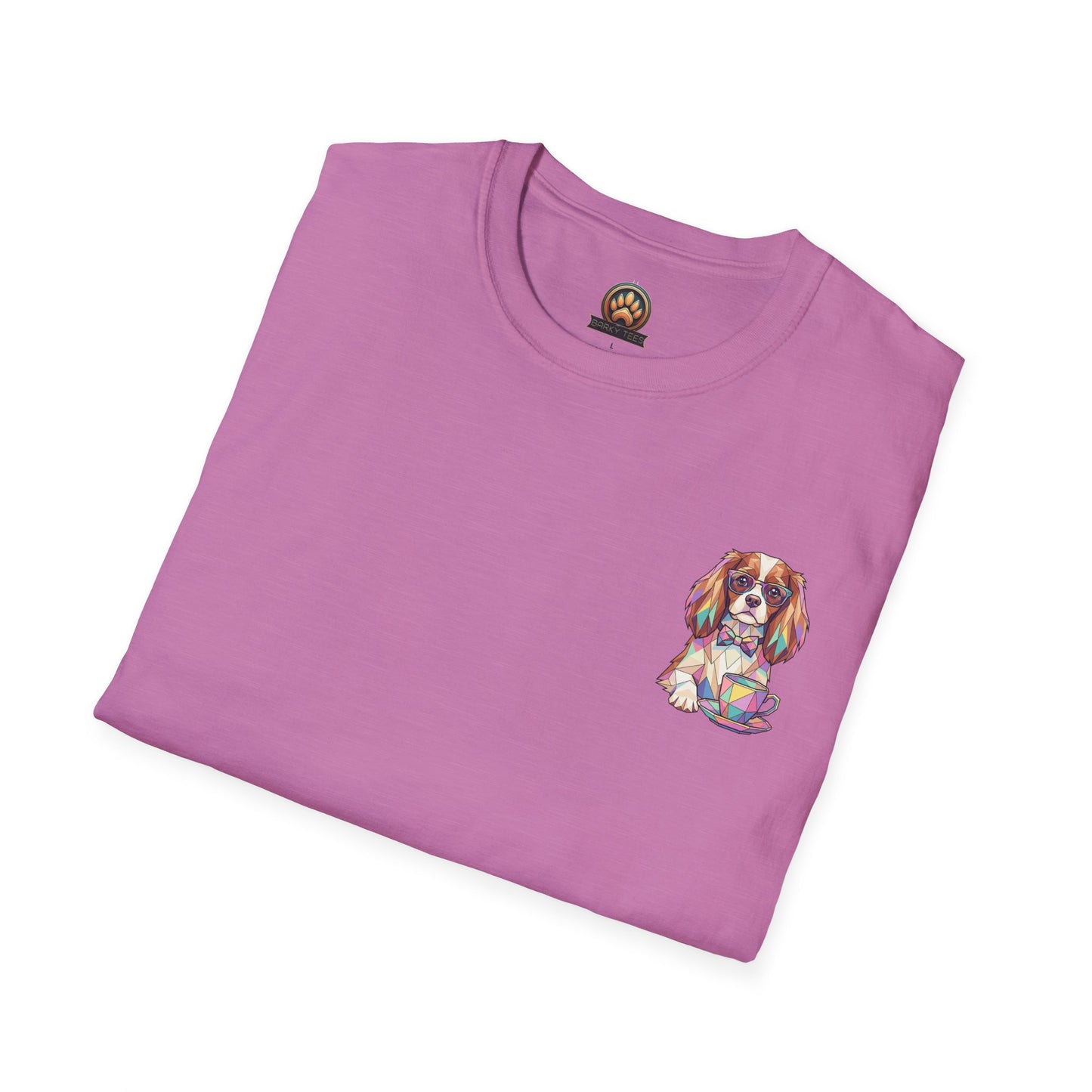 Tea Party Cavalier King Charles Tee - Pocket & Large Back Print