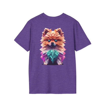 Polygon Pomeranian Dog T-Shirt - Pocket & Large Back Print