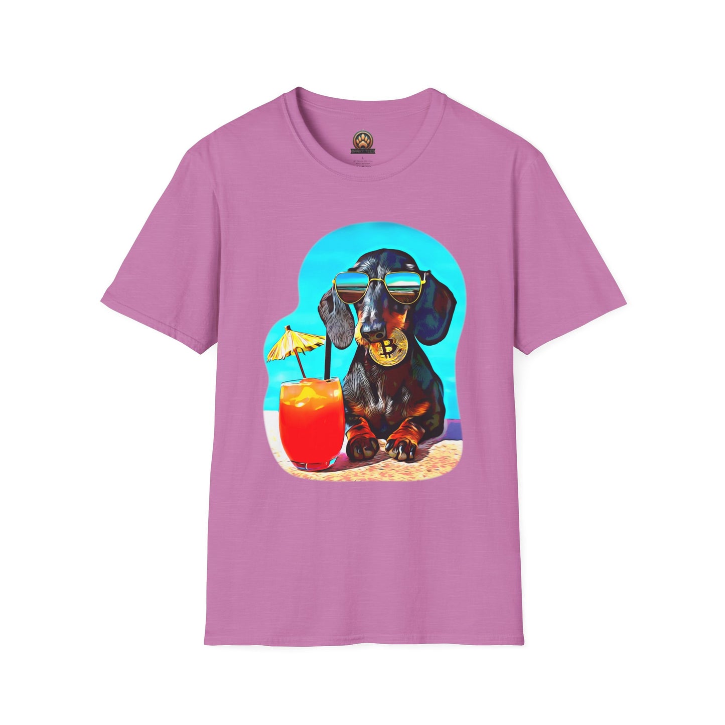 Bitcoin Dachshund Tee - Large Front Print