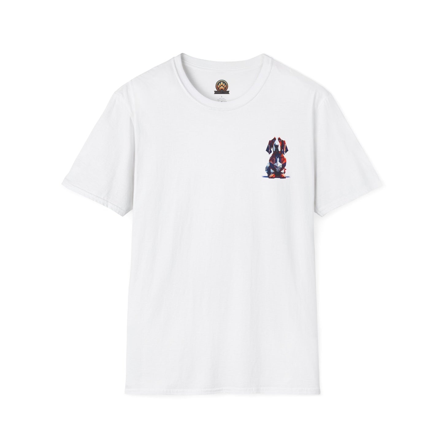 Polygon Style Pop Art Basset Hound T-Shirt - Pocket & Large Back Print
