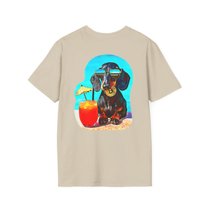Bitcoin Dachshund Tee - Pocket & Large Back Print