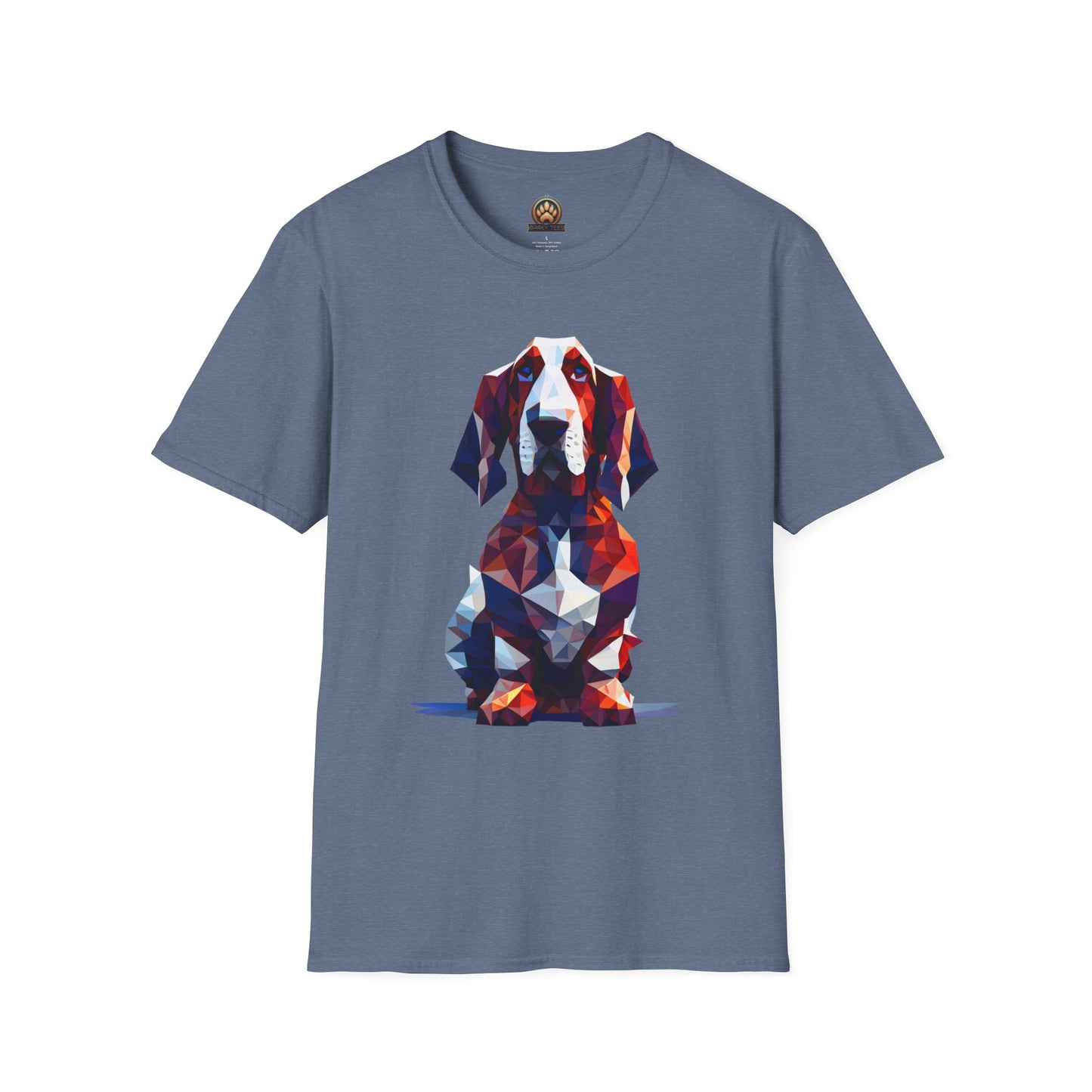 Polygon Basset Hound Tee - Large Front Print