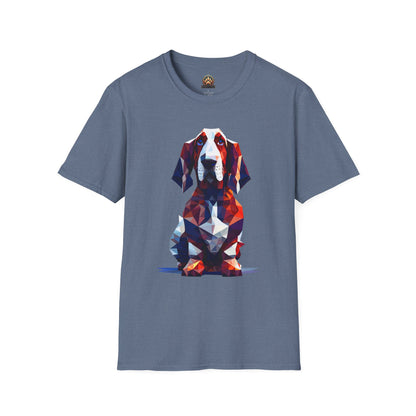 Polygon Basset Hound Tee - Large Front Print