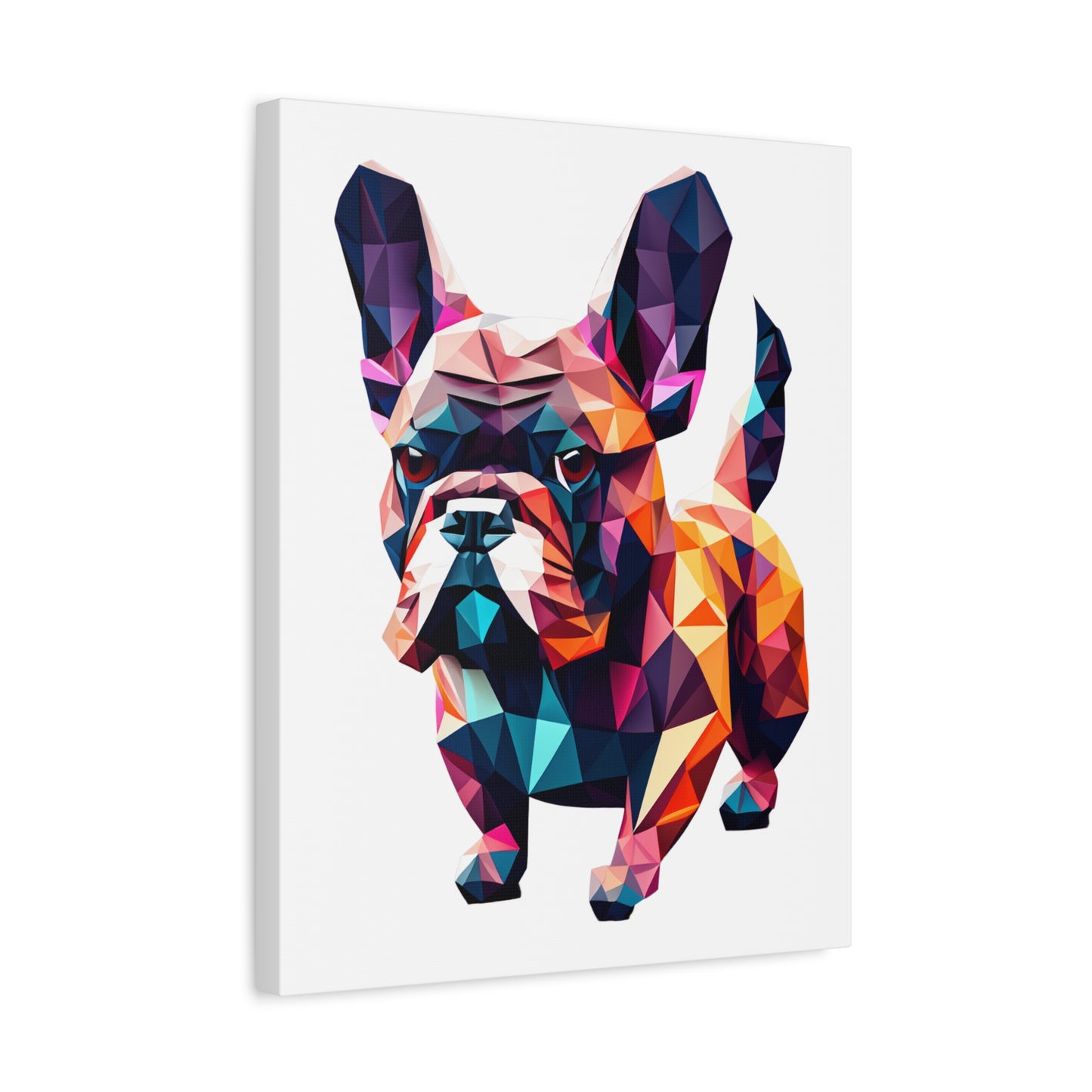 Polygon Style Pop Art French Bulldog Matte Canvas, Stretched, 1.25"