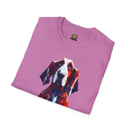 Polygon Basset Hound Tee - Large Front Print