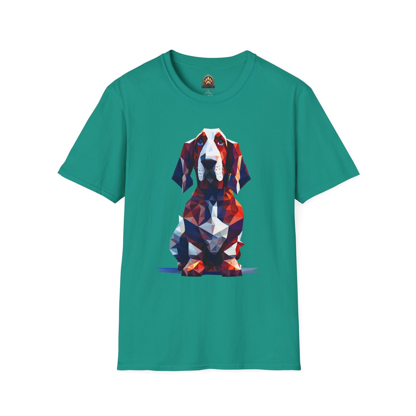 Polygon Basset Hound Tee - Large Front Print