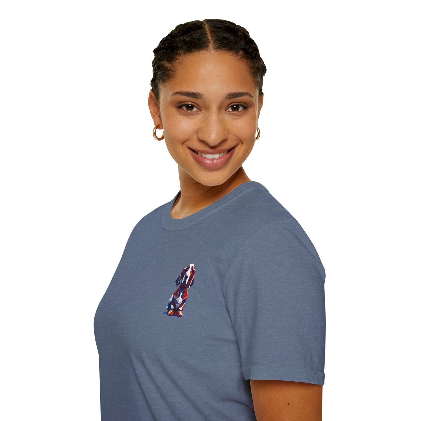 Polygon Style Pop Art Basset Hound T-Shirt - Pocket & Large Back Print