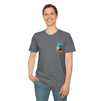 Bitcoin Dachshund Chillin Poolside T-Shirt - Pocket & Large Back Print
