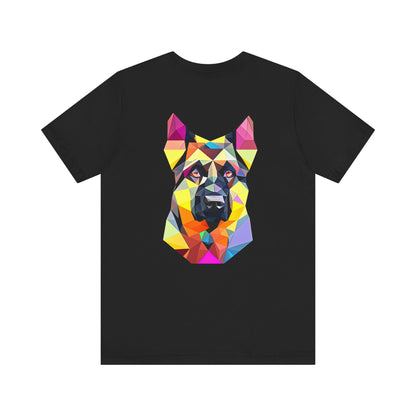 Polygon Style Pop Art German Shepherd Dog T-Shirt - Pocket & Large Back Print