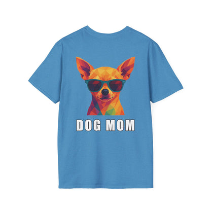 Dog Mom Tee – Polygon Chihuahua Edition - Pocket Logo and Large Back Print
