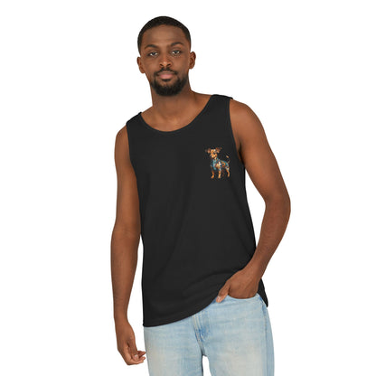 Polygon Style Pop Art Chiweenie Dog Tank Top - Front Pocket Print Only