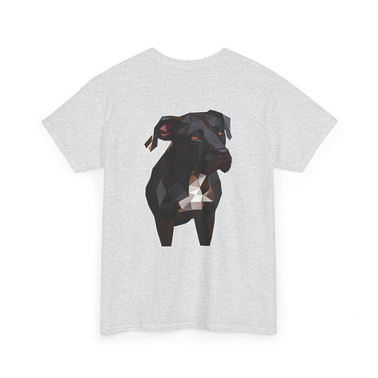 Polygon Style Pop Art Pitbull Dog T-Shirt - Pocket & Large Back Print