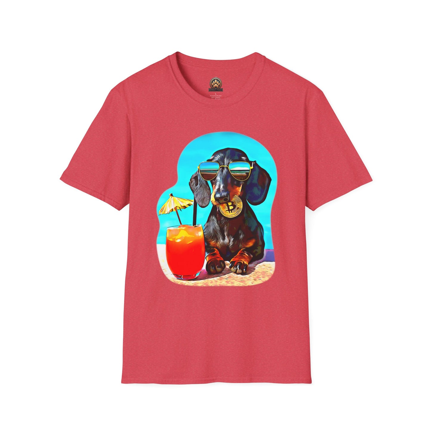 Bitcoin Dachshund Tee - Large Front Print