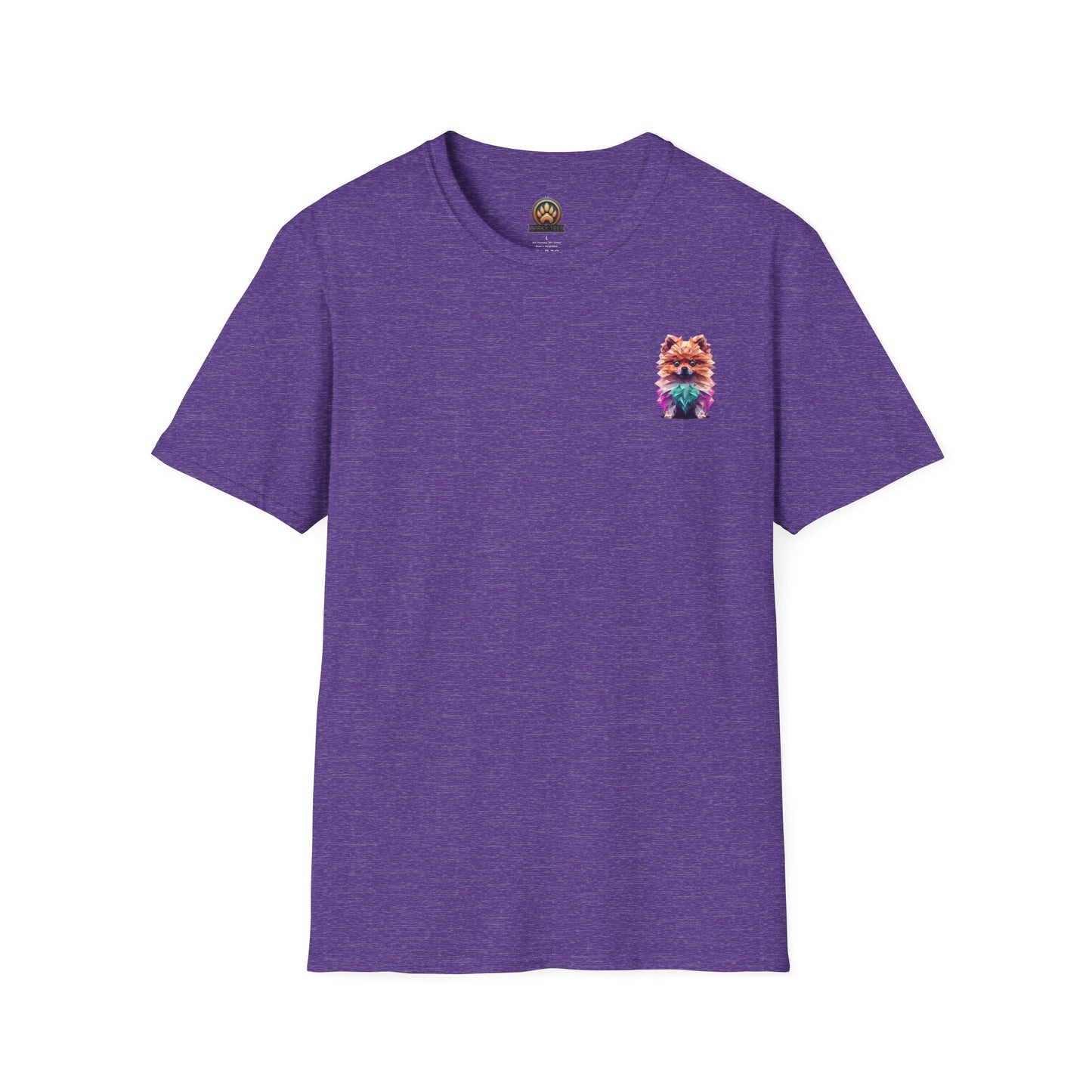 Polygon Pomeranian Dog T-Shirt - Pocket & Large Back Print