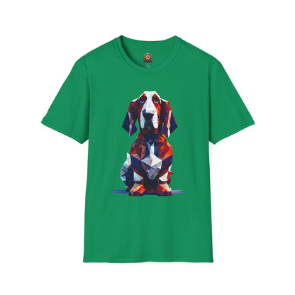 Polygon Basset Hound Tee - Large Front Print
