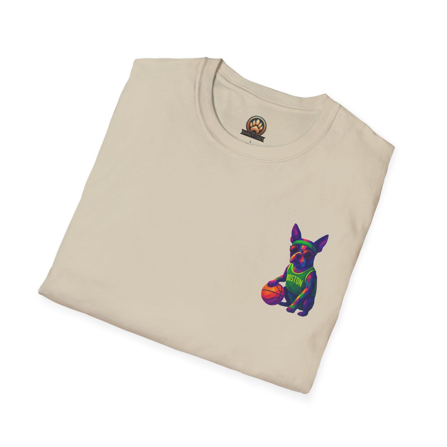 Boston Terrier Basketball Tee - Pocket & Large Back Print