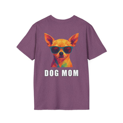 Dog Mom Tee – Polygon Chihuahua Edition - Pocket Logo and Large Back Print