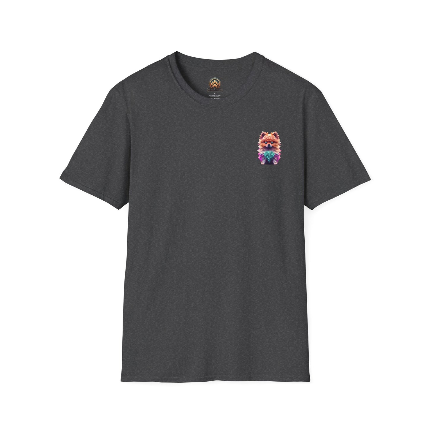 Polygon Pomeranian Dog T-Shirt - Pocket & Large Back Print