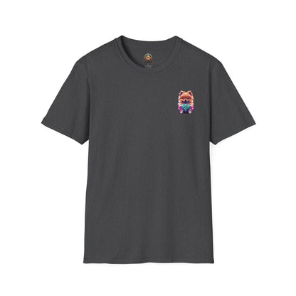 Polygon Pomeranian Dog T-Shirt - Pocket & Large Back Print