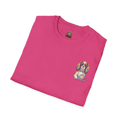 Tea Party Cavalier King Charles Tee - Pocket & Large Back Print